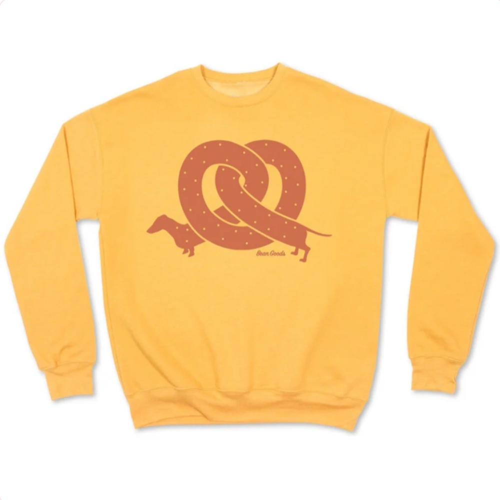 pretzel ween unisex premium crew sweatshirt mustard
